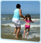 running on beach