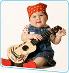 baby and guitar