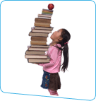 Child with books